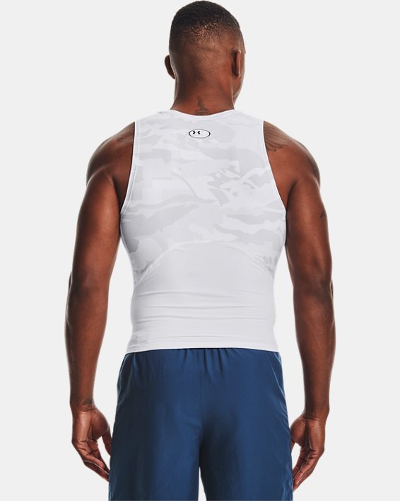 Men's UA Iso-Chill Compression Printed Tank, White, pdpMainDesktop image number 1